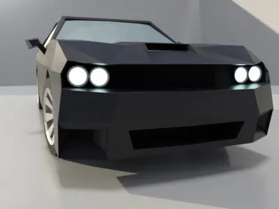Dodge challenger low poly 3D model Low-poly 3D model