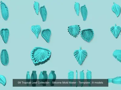 09 Tropical Leaf Collection - Silicone Mold Maker - Template