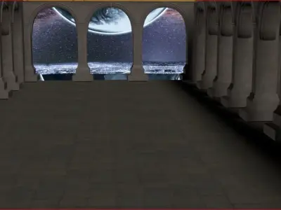 Arcs 3D Scene for Real Time Low-poly 3D model