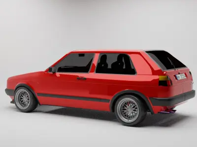 vw golf 2 gti 3D model