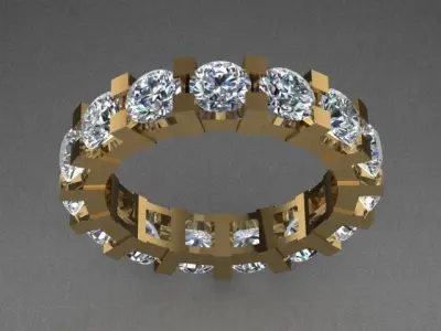 Luxury Full Round Diamond Ring 3D print model