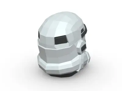 stormtrooper head low poly 3D print model