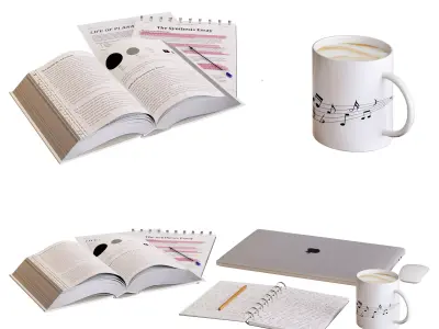 Working place decoration set 3D model