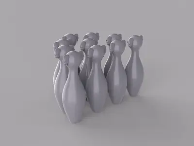 Cartoon Koala Bowling And Ball Bowling Low-poly 3D model