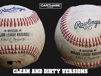 Game Ready Baseball Ball Clean And Dirty Free low-poly 3D model