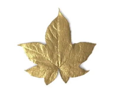 Golden Leaf Ornament 3D model