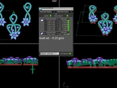 Pendant Earrings combo - 1117 3D print model