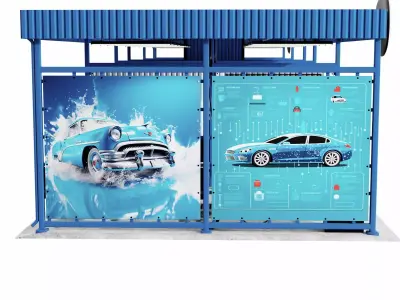 self-service car wash Low-poly 3D model