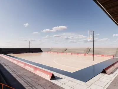 Basketball Small Stadium  Low-poly 3D model