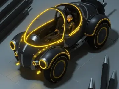 Neon Runner - Futuristic Cyberpunk Car 3D print model