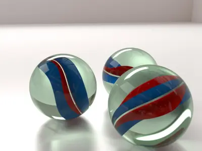 Marbles three glass - three glass 3D model