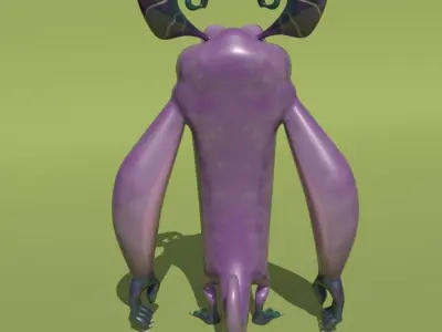 Purple Monster Low-poly 3D model