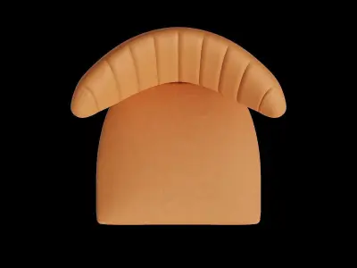 Orange Luna Side Chair Low-poly 3D model