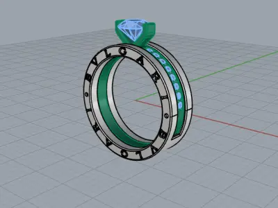 bvlgari ring  bands 3D print model