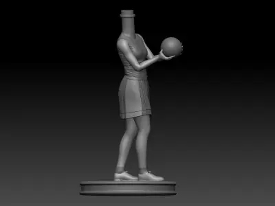 3D Printable Bowling Player Woman Bubble Head 3D print model