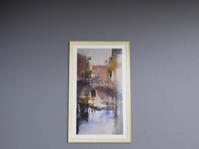 Framed Watercolor Painting 8 Low-poly 3D model