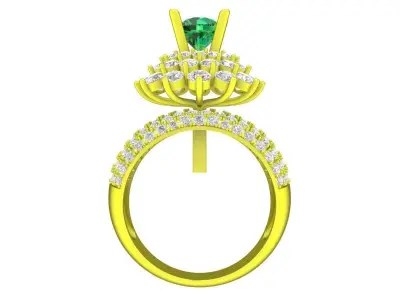 7317  Luxury hongkong style diamond engagement ring 3D print model