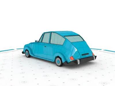 Mr Classic - Low poly cartoon car 3D model