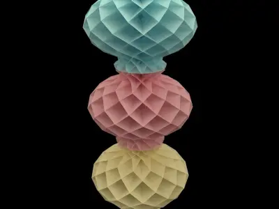 Chinese red honeycomb lantern  3D model
