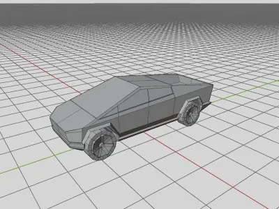 Cybertruck Low-poly Eevee Low-poly 3D model