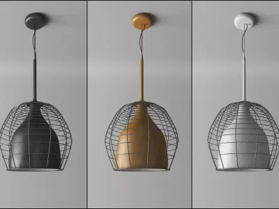 Cage lamp suspended like Diesel Foscarini 3D model