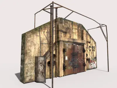 Facade  Of Abandoned Nuclear Bunker  3D model