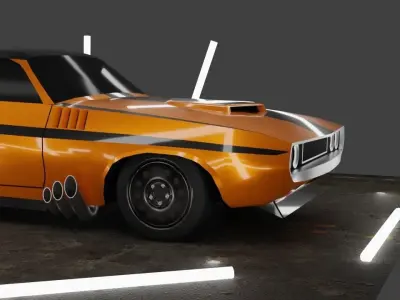 Dodge challenger 1970 Low-poly 3D model