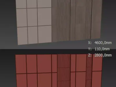 Decorative V75 Wall Panels 3D model