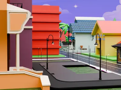Low Poly Cartoon City Pack  3D model