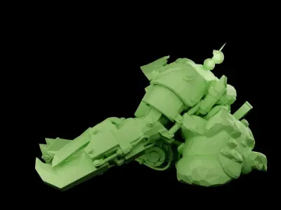Dead Orc Nob With Rock Free 3D print model
