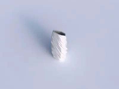 Vase bent hexagon with fine twisted organic cells 3D print model