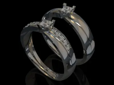 Luxury wedding ring w3 3D print model