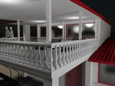 Baluster wooden pole Free 3D model