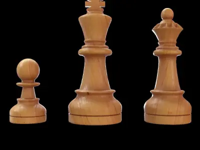 Staunton chess set - Updated 3D model