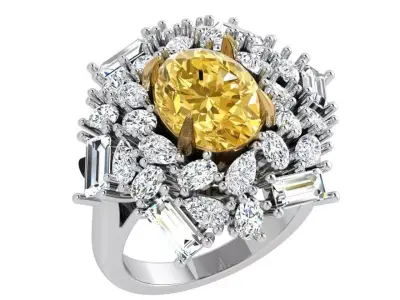 Luxury Ring With Diamonds 3833 3D print model