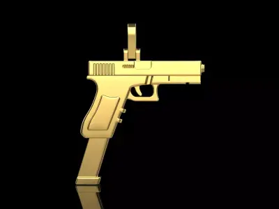 Pistol gun pendant 3D print model