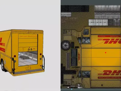 Morgan Olson Delivery Truck DHL Livery Low-poly 3D model