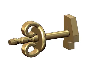 4 four number varsity font stud earring 3D print model