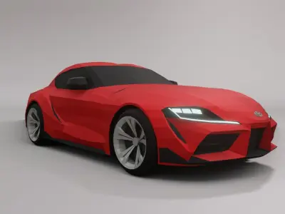 Toyota Supra lowpoly 3D model Low-poly 3D model