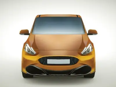 Generic Small City car v4 Low-poly 3D model