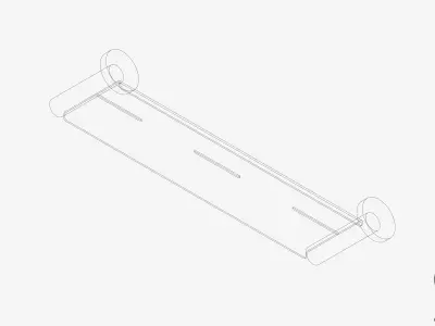 Shelf - Metal - Luxury - Round - Round Plate Low-poly 3D model