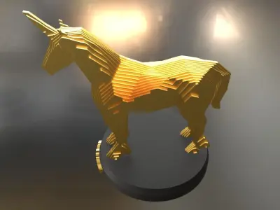Parametric Unicorn Low-poly 3D model