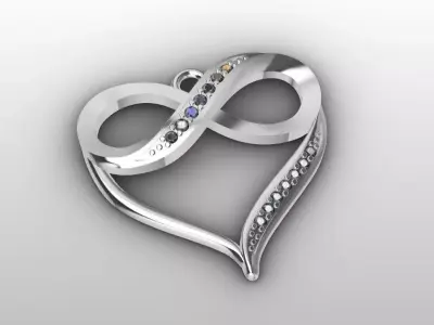 Pendant heart 3D print model