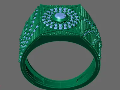Gents Rings Diamond Men Ring STL 3DM 3D ready print model 3D print model