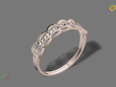 Womens Diamond Signet Ring Women Rings 3dmodels 3D print model 3D print model order