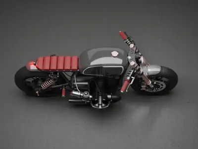 Custom Brat Motorcycle Low-poly 3D model