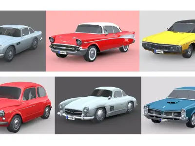 Low-Poly Car Pack 002 - Timeless Classics