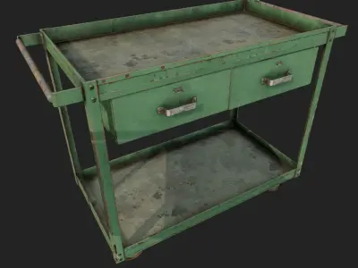 Rusty Push Cart PBR Low-poly 3D model