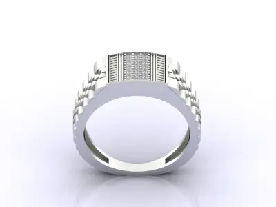 Print Ready STL 3DM  Gents Rings Diamond Men Ring  3D print model 91