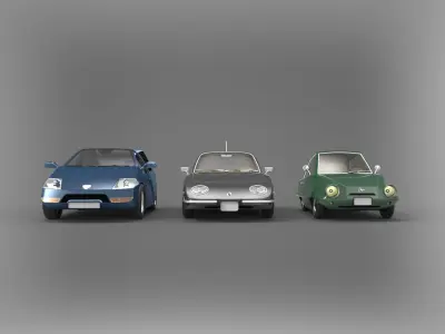 3 Cars Collection three 3D model